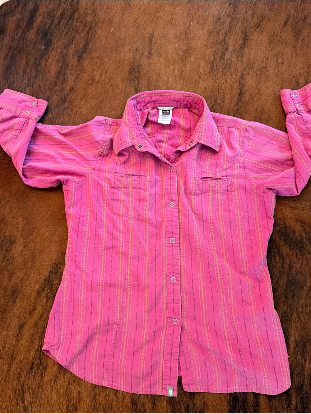 The North Face Hot Pink Striped Button-Down Shirt